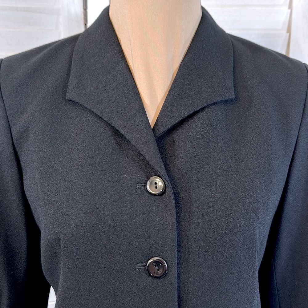 Vintage Talbots Black 1990s 100% Pure New Wool Blazer Size 6P - Picture 4 of 13